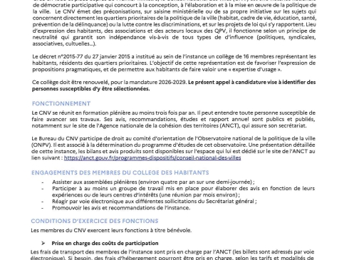 appel candidature CNV 2026